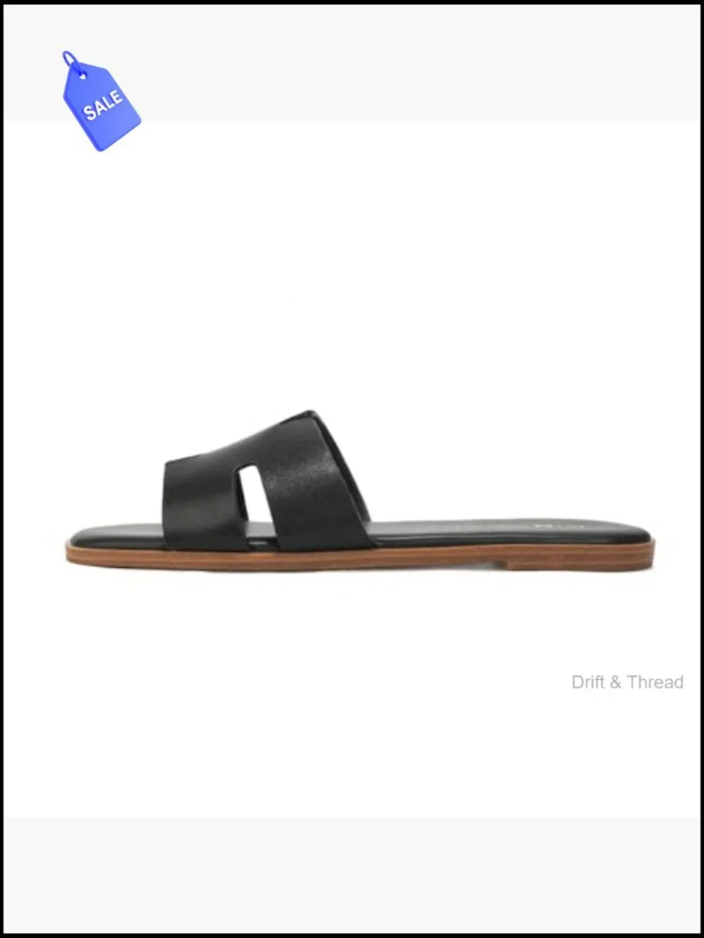 Women's Slip On Slide Sandals with Memory Foam, Square Toe Cushioned Flat